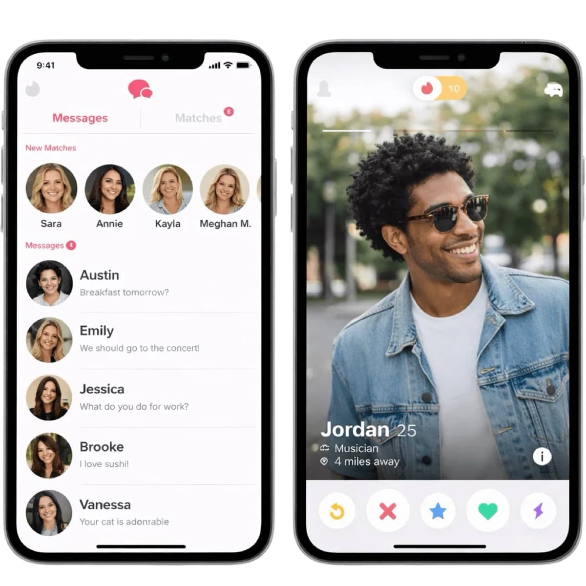 Tinder clone swipe screen