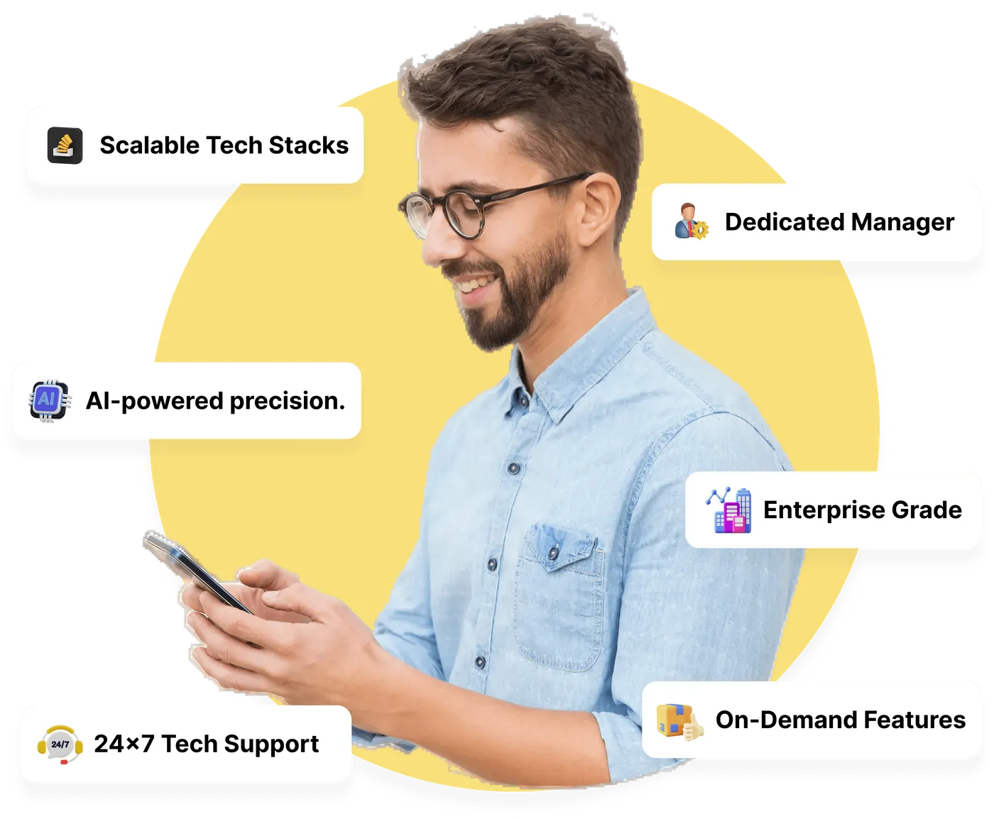 CloneAppz team member using a mobile app