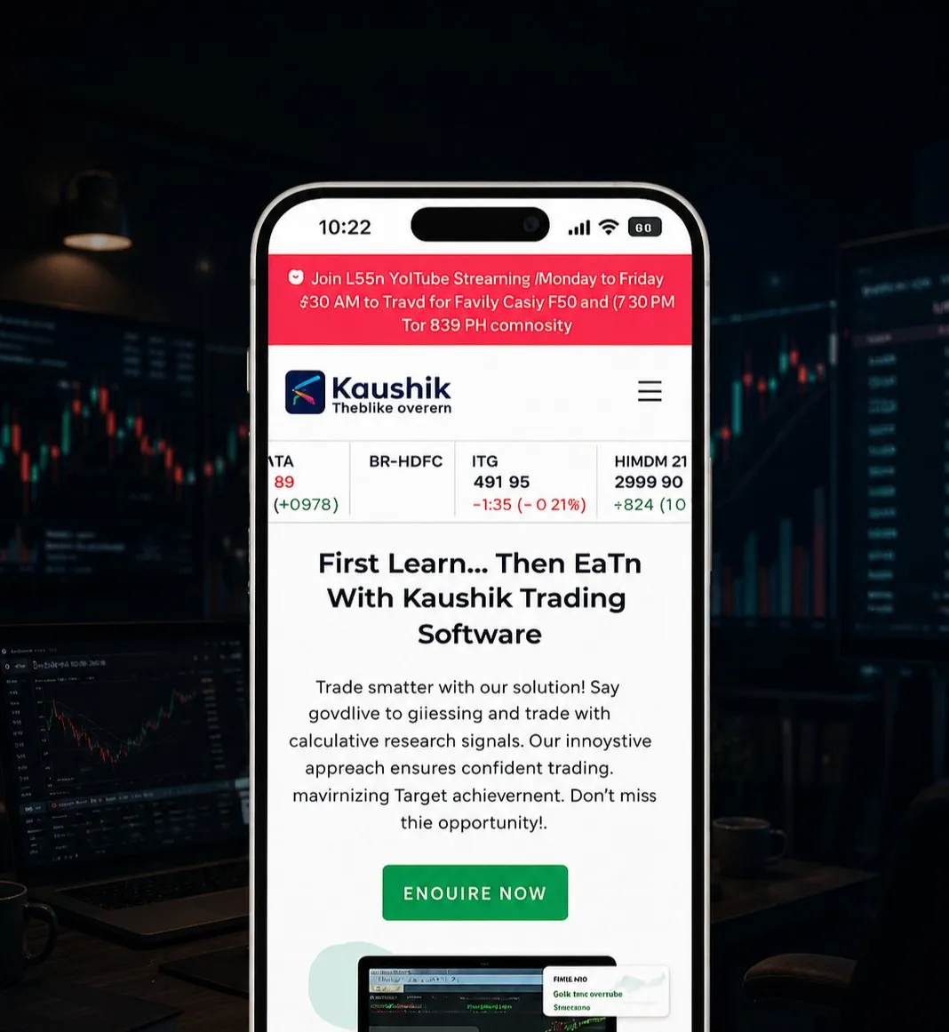 Kaushik Trading System mobile website